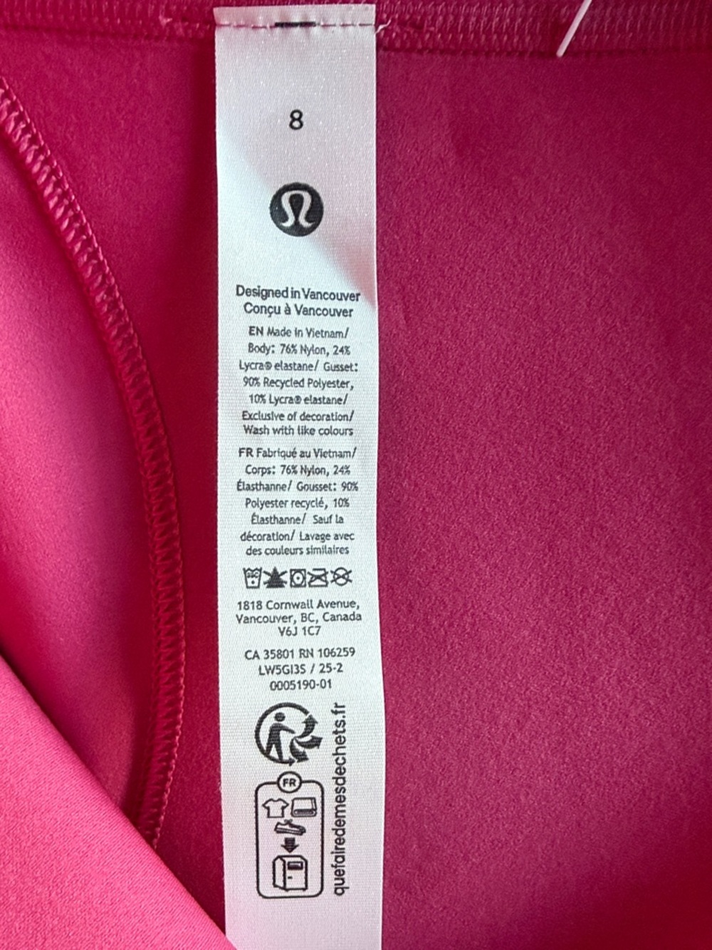 🆕 LULULEMON Glow Up™ Super High-Rise Tight 28” Raspberry Coulis Size 8 NWT - Picture 12 of 15